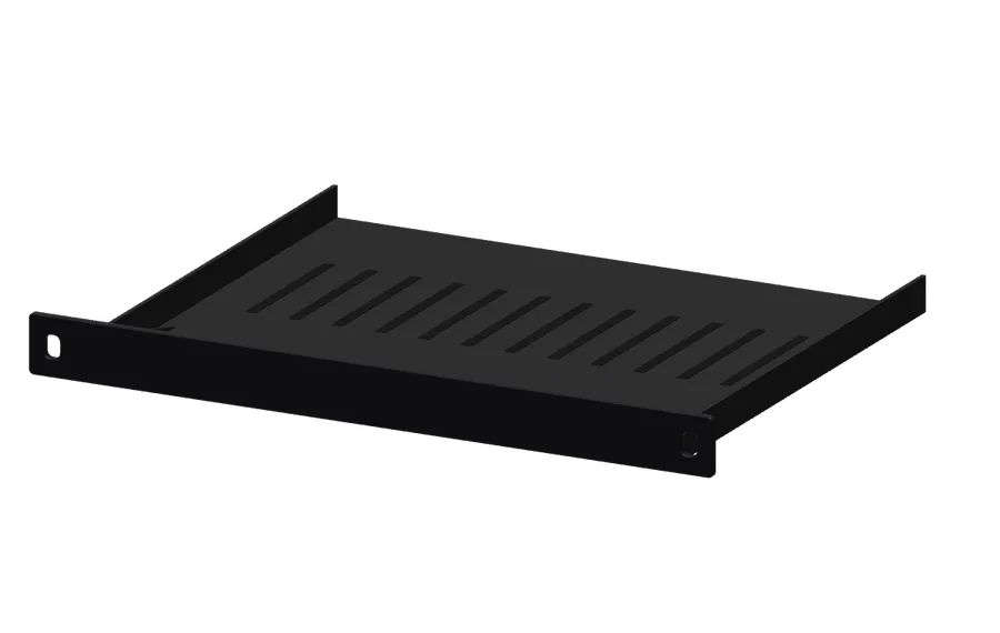 3D render of the DeskPi 0.5U Shelf in its 10-inch rack mount