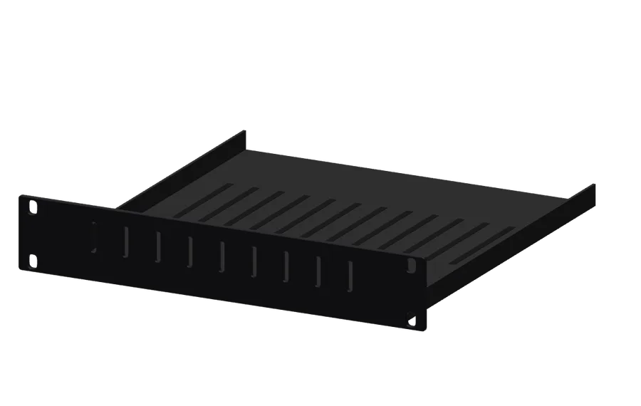 3D render of the GeeekPi 1U Shelf, 260 mm deep in its 10-inch rack mount